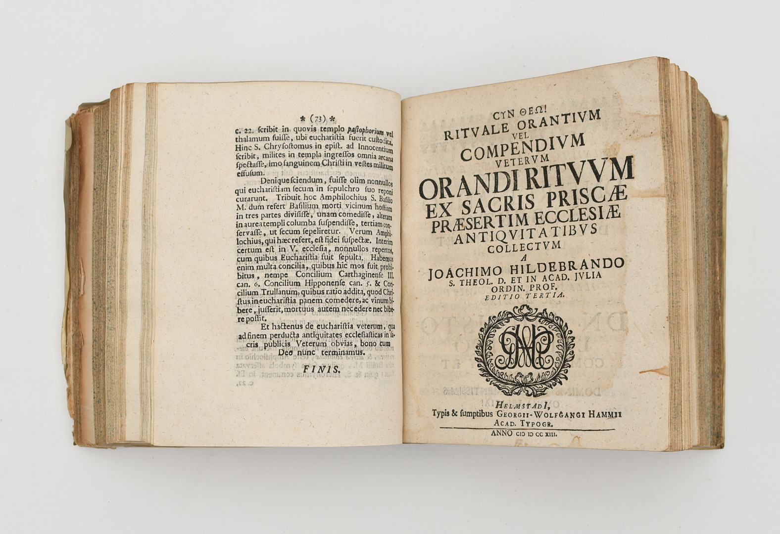 HILDEBRAND, JOACHIM. Antiquitates. Ex universa Scriptura S. selectae & secundum ordinem Librorum V. & N.T. adornatae.