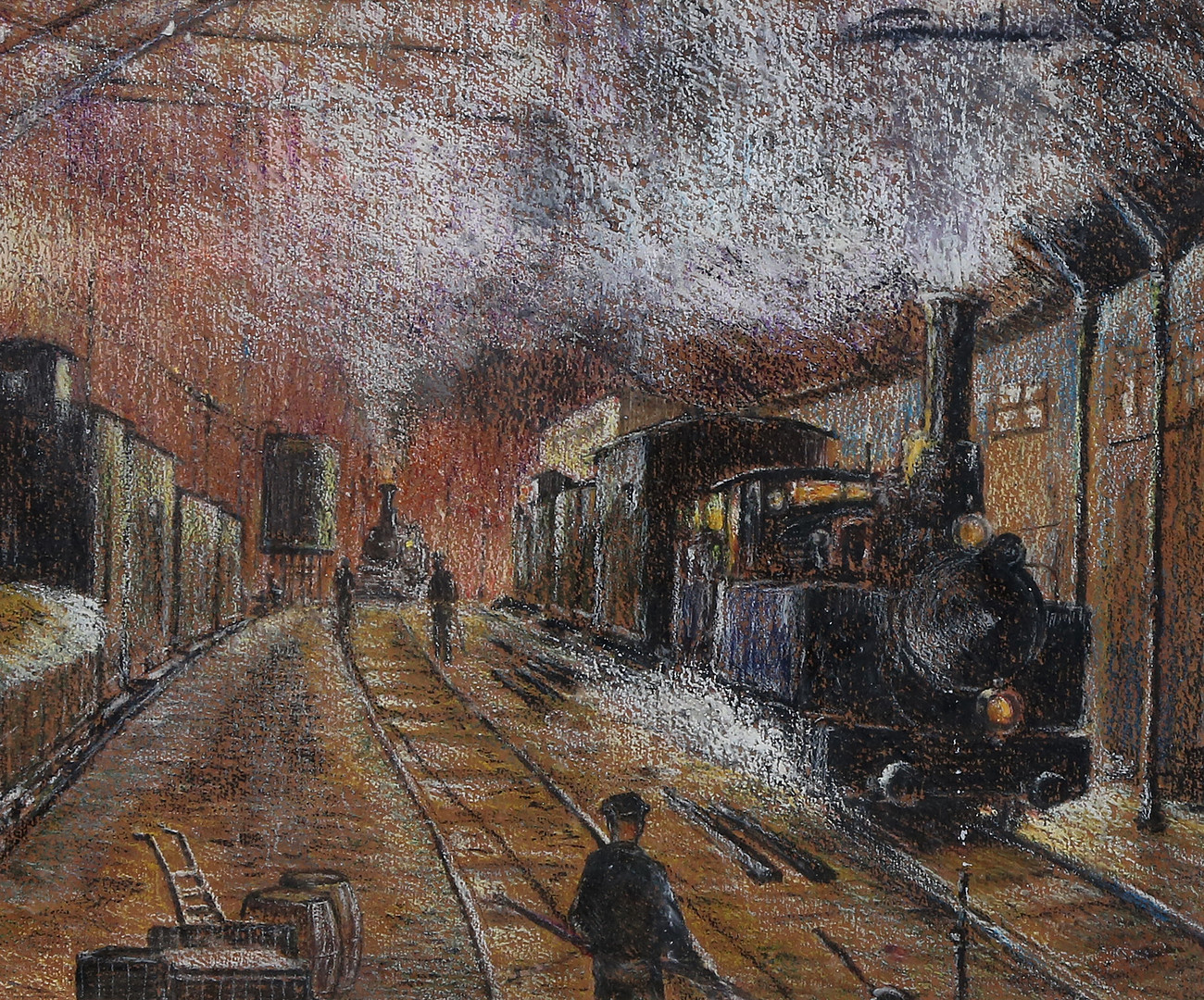 SPANISH SCHOOL, 20TH CENTURY. View of a station.