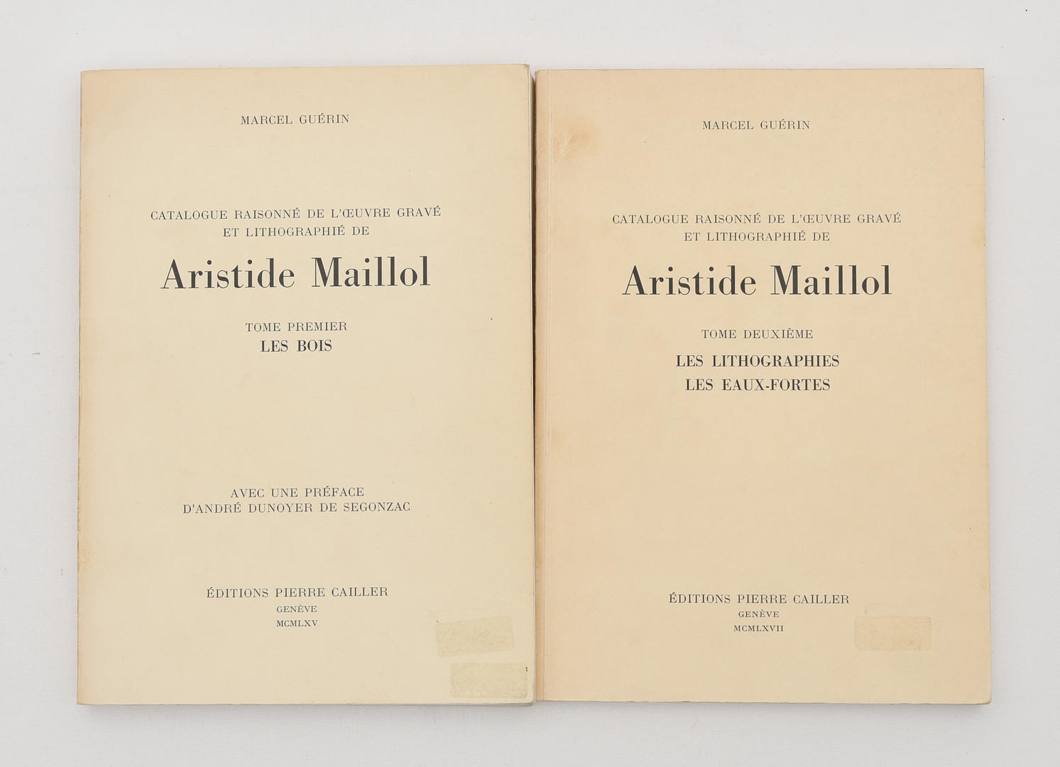 Catalogue raisonne de l'oeuvre grave et Lithographie de Aristide Maillol 1-2 by Marcel Guérin. 2 Volymer.