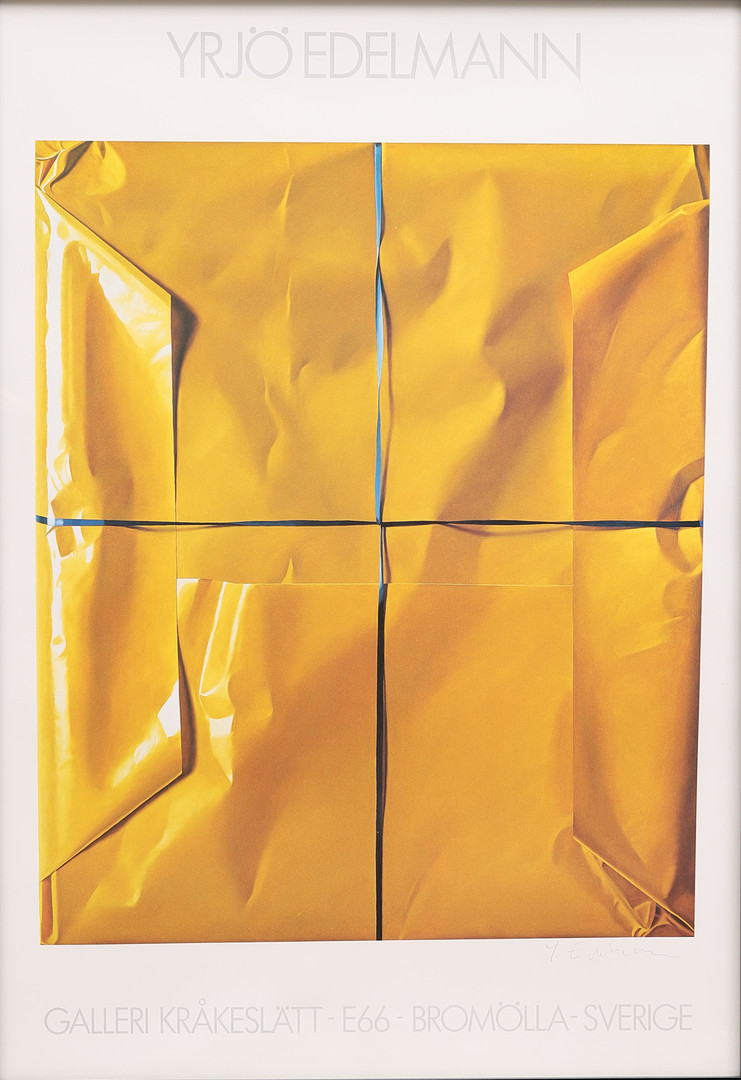 YRJÖ EDELMANN. UTSTÄLLNINGSAFFISCH, Galleri Kråkeslätt, signerad.