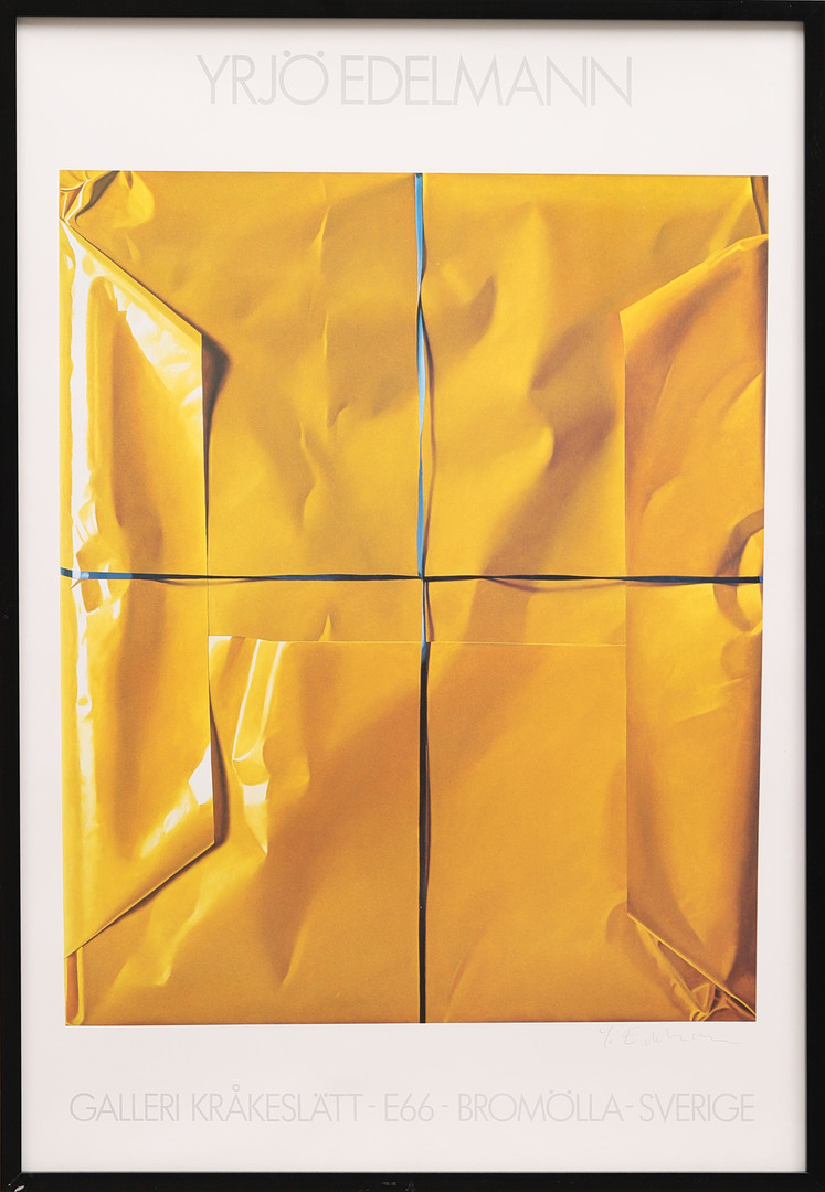 YRJÖ EDELMANN. UTSTÄLLNINGSAFFISCH, Galleri Kråkeslätt, signerad.
