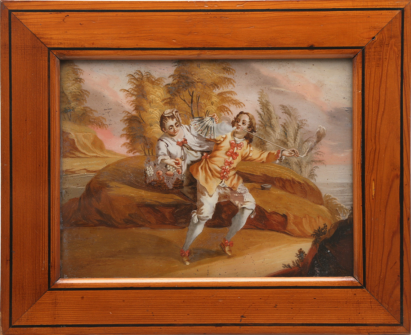 AUGSBURG SCHOOL, 18TH CENTURY. Gallant scene with a pipe smoker.
