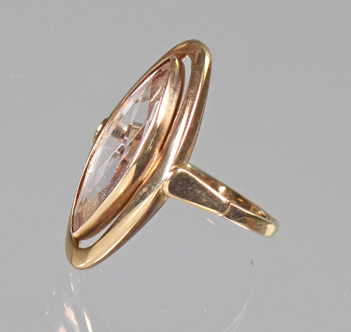 GOLDRING MIT VIOLETTEN STEIN, GOLD 333.