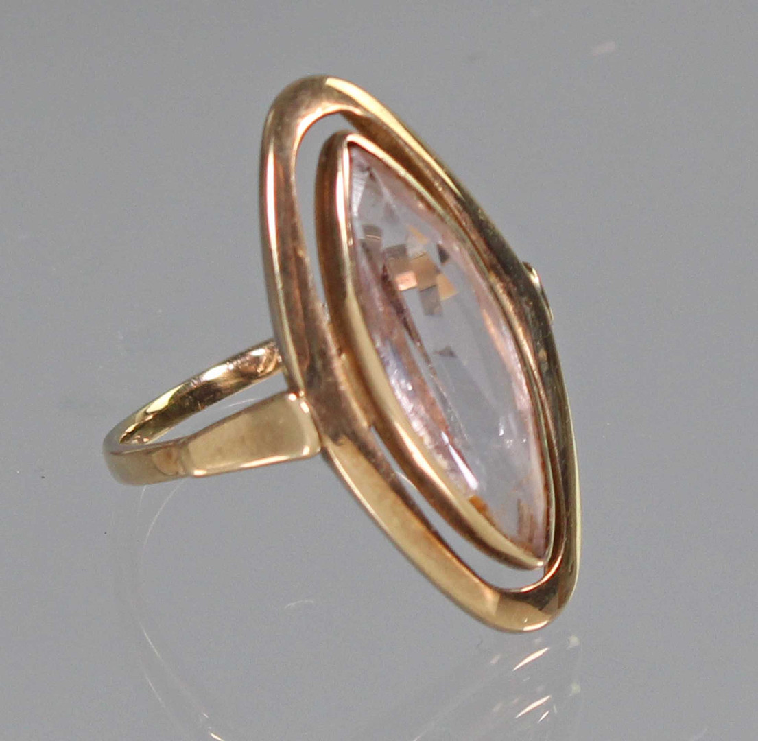 GOLDRING MIT VIOLETTEN STEIN, GOLD 333.