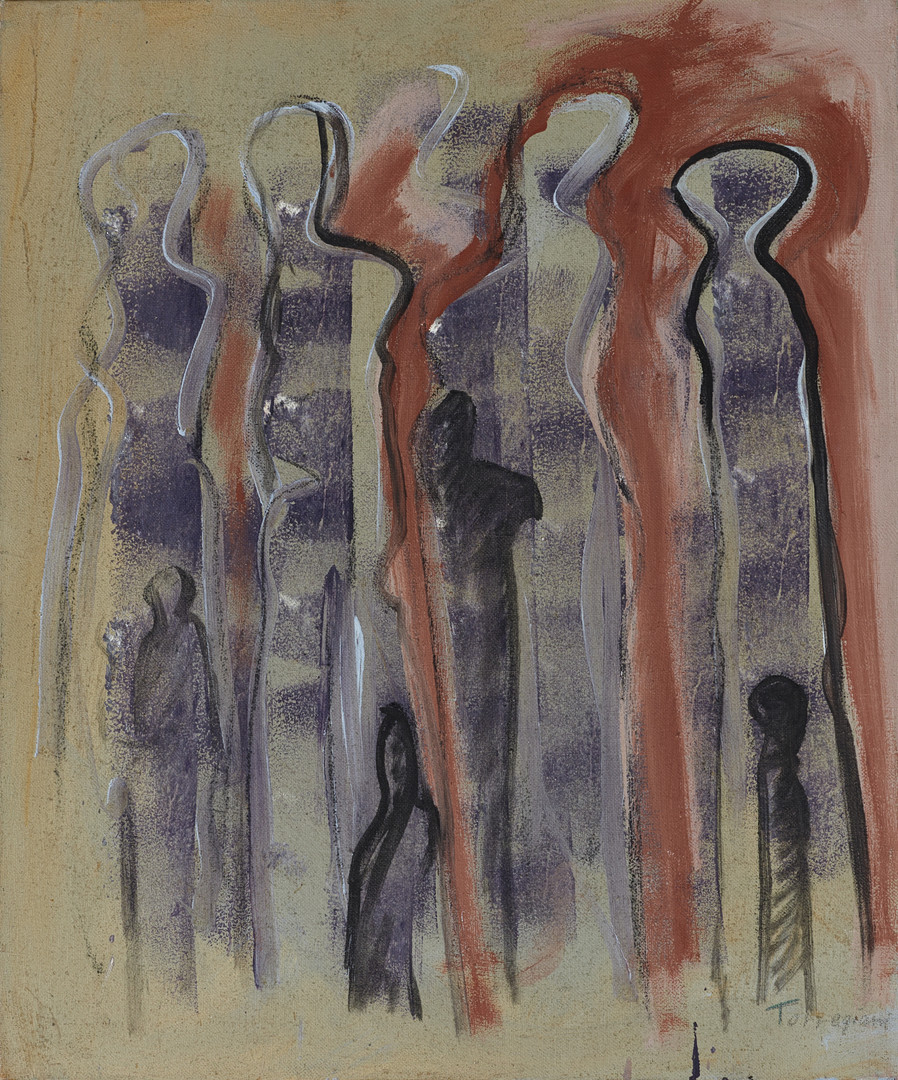 ROBERTO TORREGIANI (Född 1946). "Jeunes Filles en Conciliabule", signerad, blandteknik på duk.