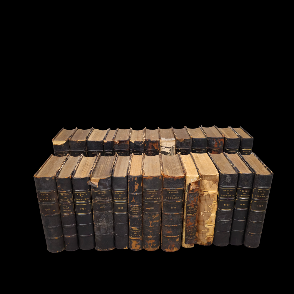 22 TOMOS COLECCION INCOMPLETA. RECUEIL DES SOMMAIRES DE LA JURISPRUDENCE FRANÇAISE (COLECCIÓN DE RESUMENES DE JURISPRUDENCIA FRANCESA). EDICIÓN HERRIN MONTLUÇON, 1899.