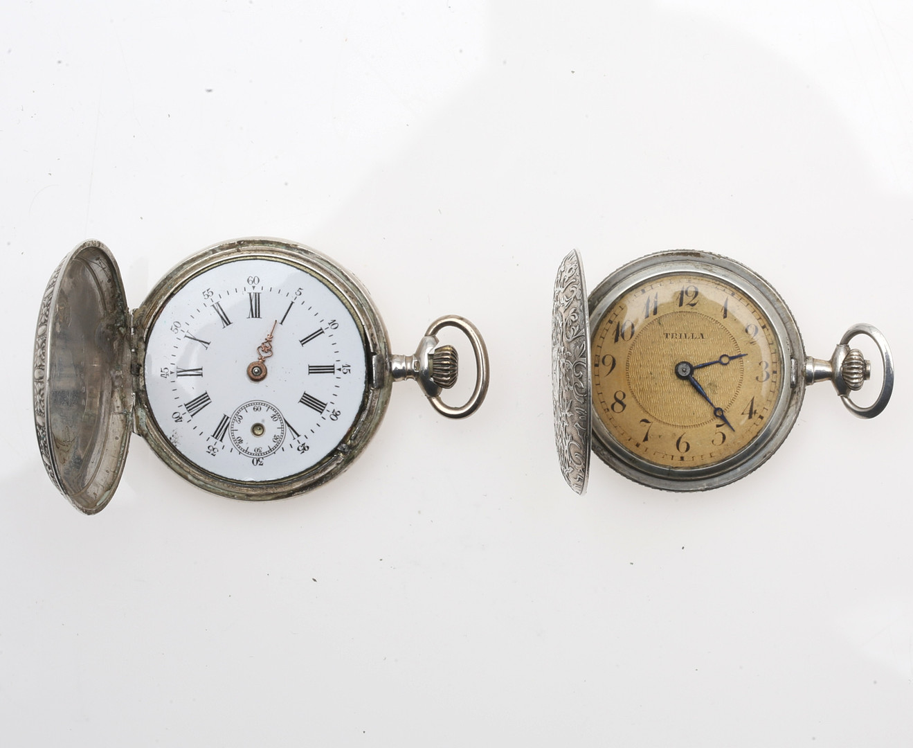 Two German silver savonette pocket watches, mid 19th Century.