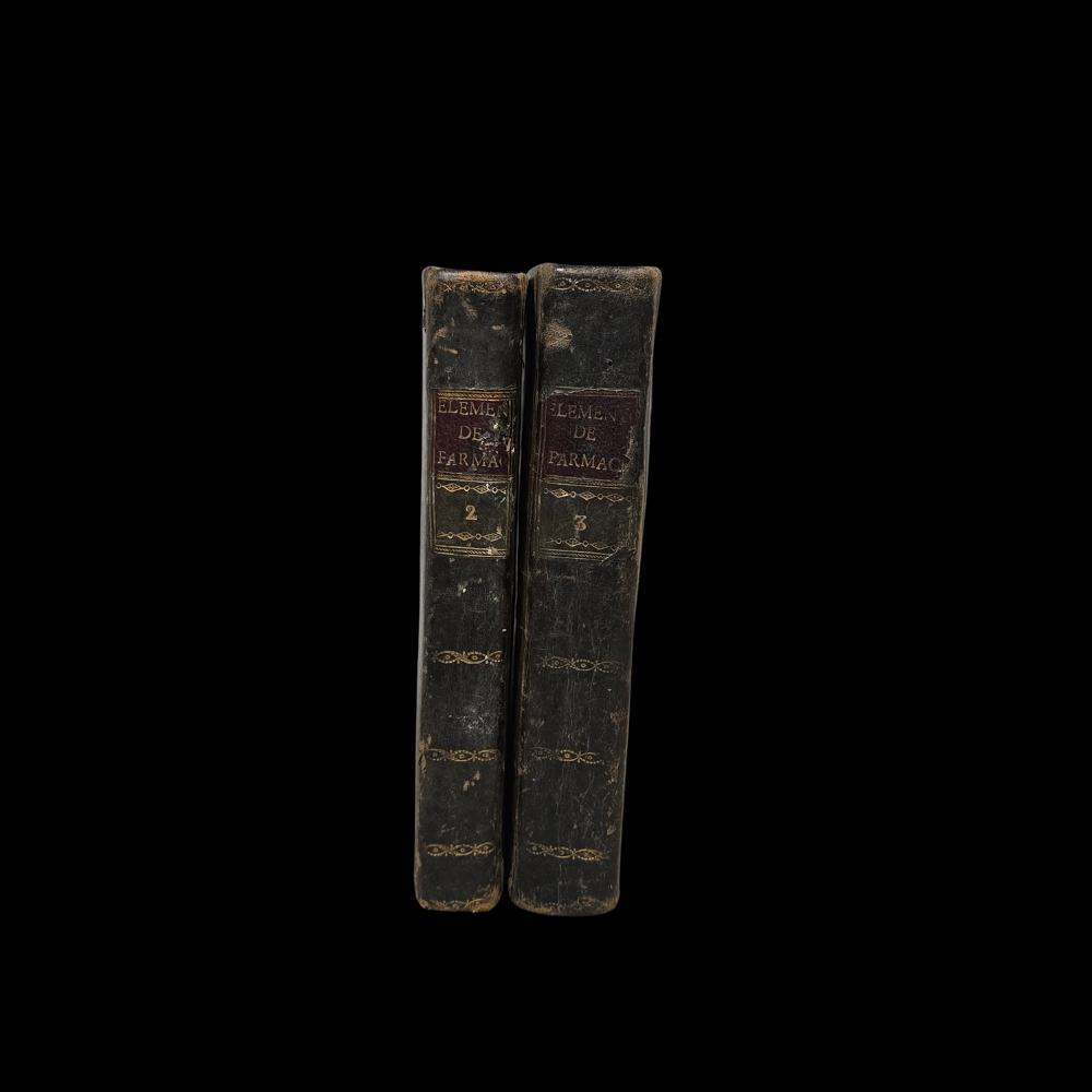 2 TOMOS: ELEMENTOS DE FARMACIA, TEÓRICA Y PRÁCTICA POR M. BAUMÉ VOL. 2 Y 3. EDICIÓN: IMPRENTA REAL, MADRID. 1793.