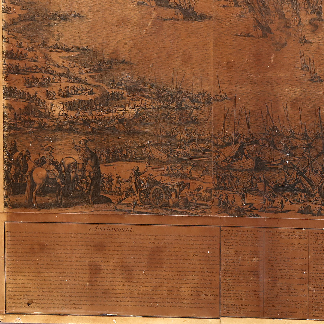 JACQUES CALLOT. Naval battle: "Le siège de l'île de Ré" or "Le Siège de La Rochelle".