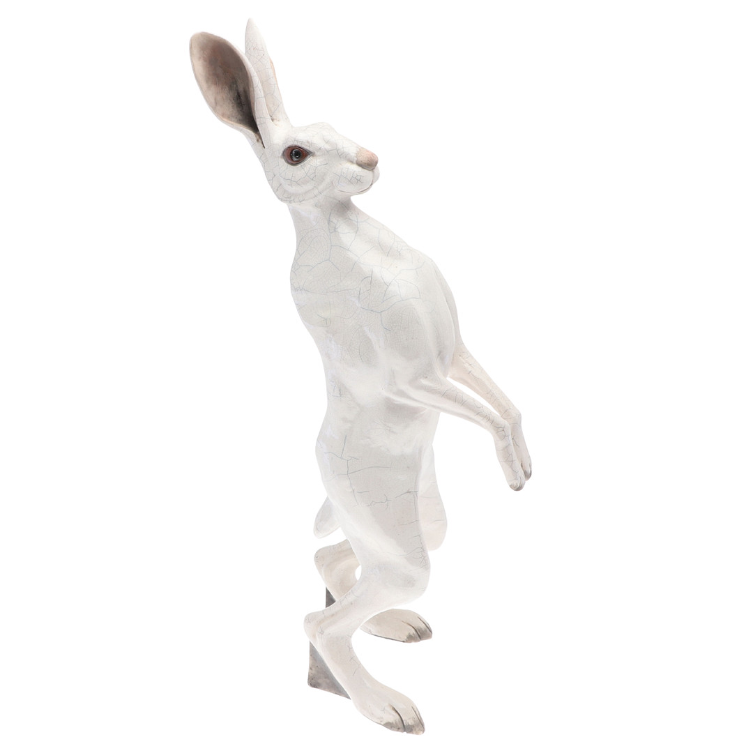 LARGE RAKU STUDIO POTTERY HARE.