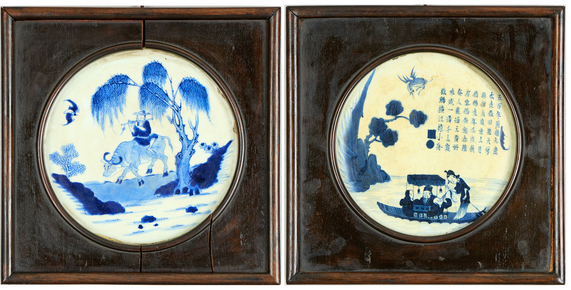 PLAKETTER, ett par, Kina 1800-tal, porslin.