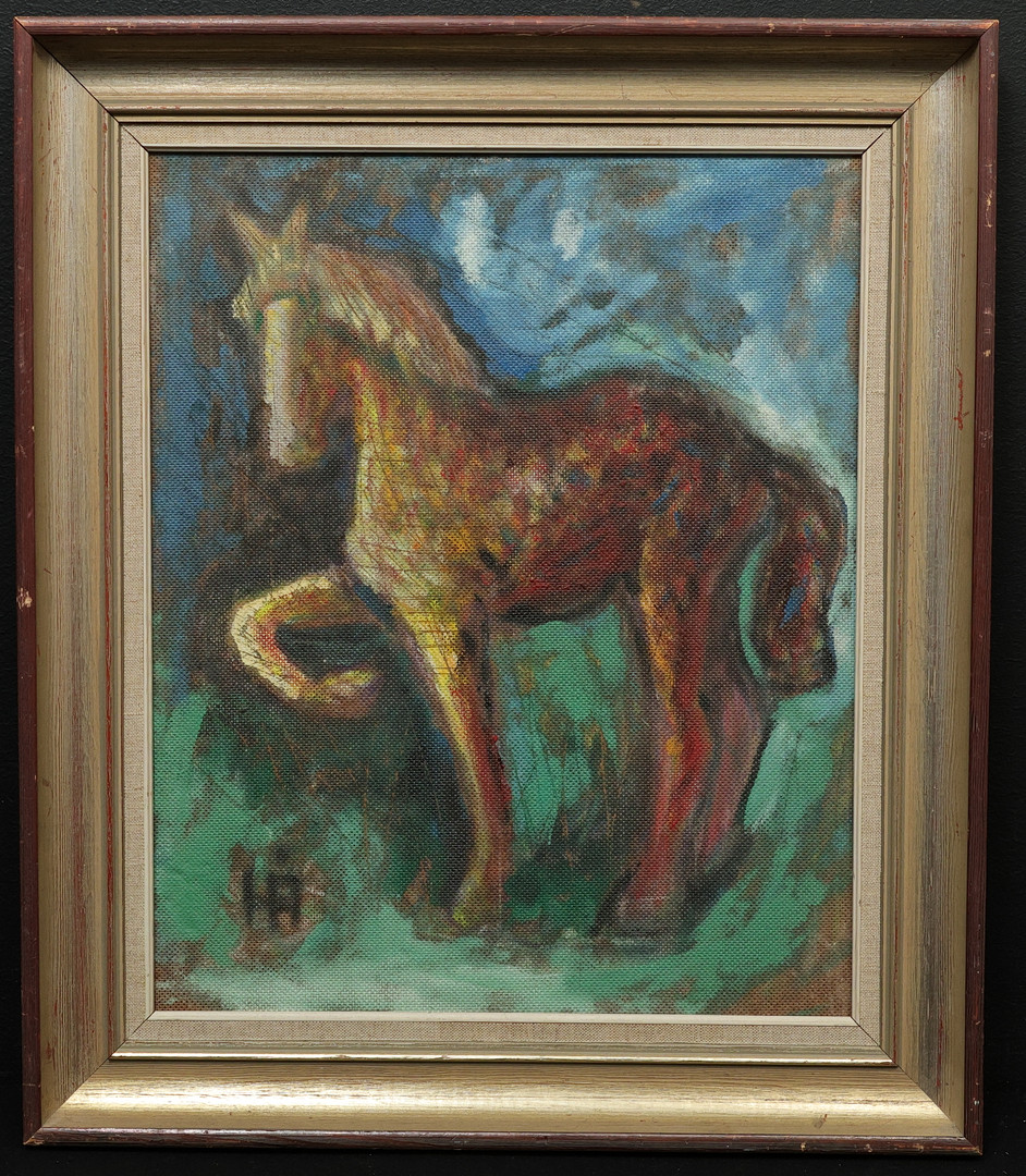 HANS ÅNGSÄTER. olja på pannå, monogramsignerad HÅ.