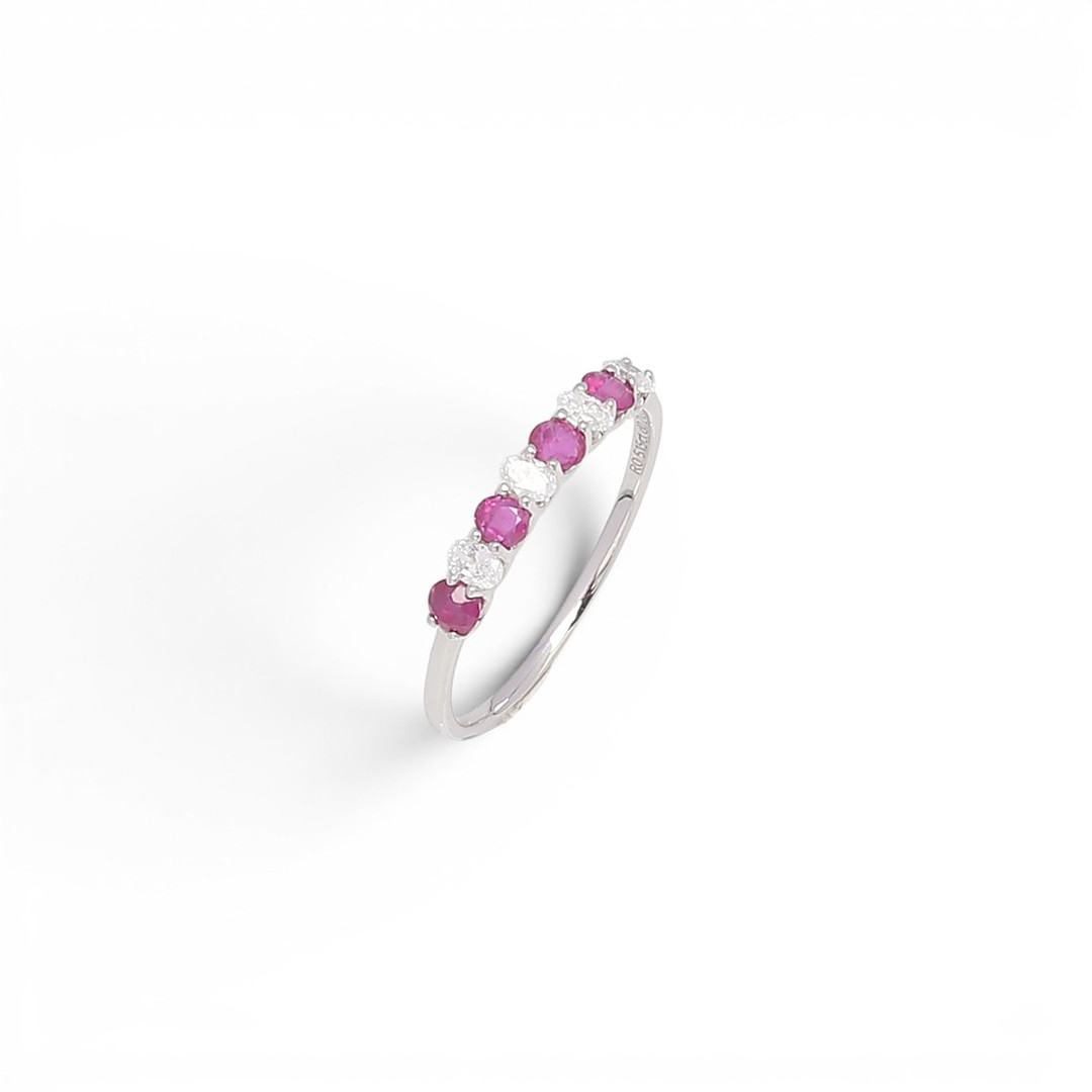 Diamonds and rubies ring.