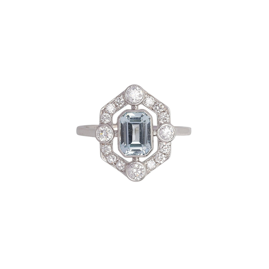 Art Deco style diamonds and sapphire ring.