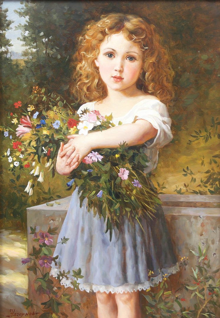 VLADISLAV NAGORNOV. "Girl with a bouquet".
