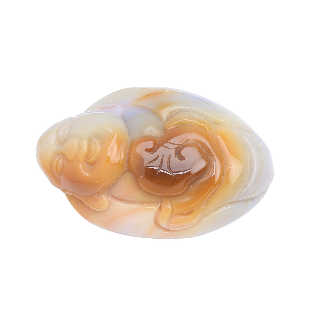 Buddha-shaped agate node amulet.