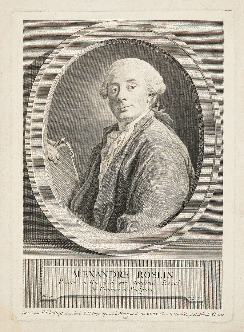 ALEXANDER ROSLIN. SJÄLVPORTRÄTT AV ALEXANDER ROSLIN, gravyr.