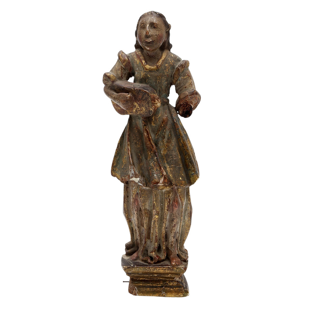 SPANISH SCHOOL, 17TH CENTURY. Musician angel.