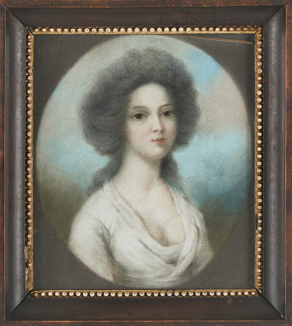 PASTELL, 1800-tal, kvinnoporträtt, bär signatur Nattier, kopia efter Jean-Marc NATTIER.