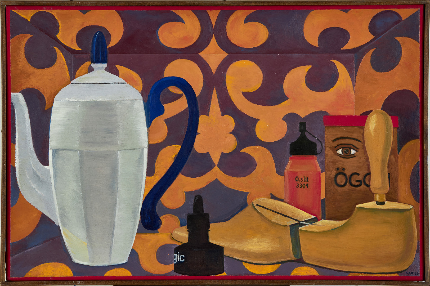 ERIK WESSEL-FOUGSTEDT (1915-1990), ”Mönstrad hylla", momogramsignerad och daterad 1986, olja på duk.