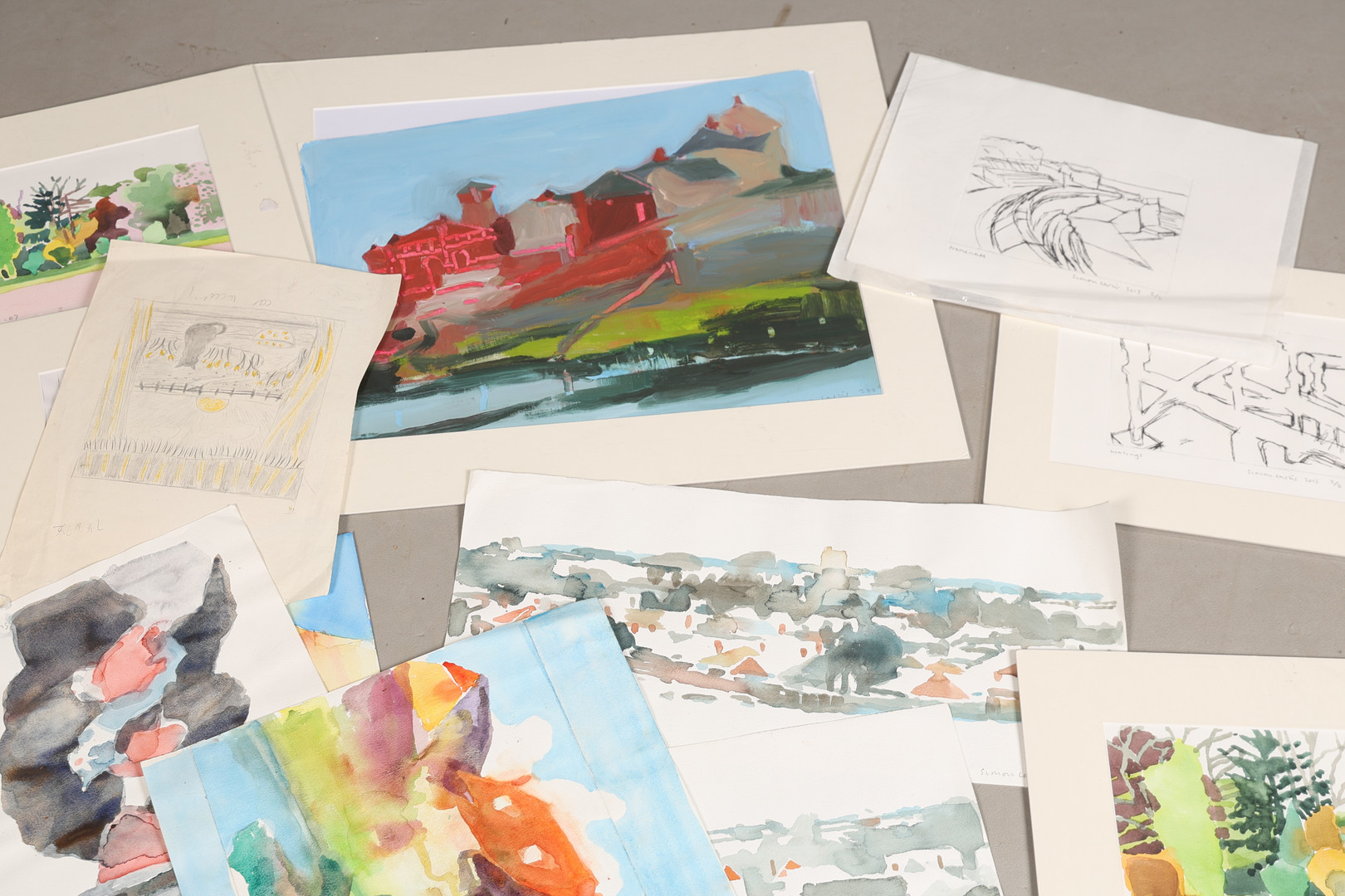 SIMON CURTIS (CONTEMPORARY). A PORTFOLIO OF WATERCOLOURS AND SKETCHES (QTY).