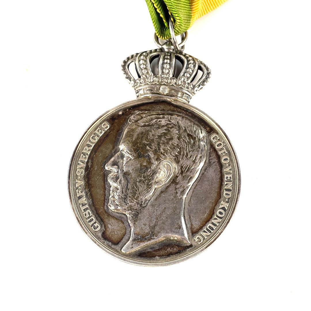 FÖRTJÄNSTMEDALJ, silver, Gustaf V. Kungliga Patriotiska Sällskapet, i original etui.
