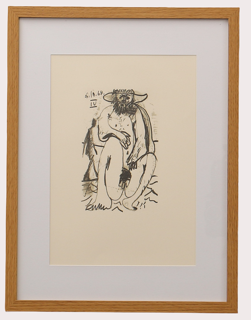 PABLO PICASSO. Efter, litografi , märkt 6.10.64 IV ur "LE GOUT DU BONHEUR" , Schünemann år 1970. Nr 403.