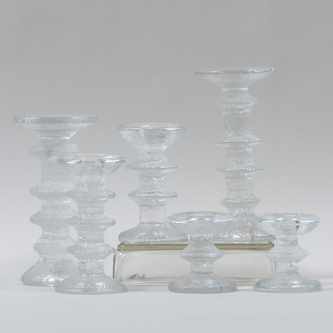 TIMO SARPANEVA. 1926-2006. Lysestager, "Festivo", 6 stk, Iittala, Finland.