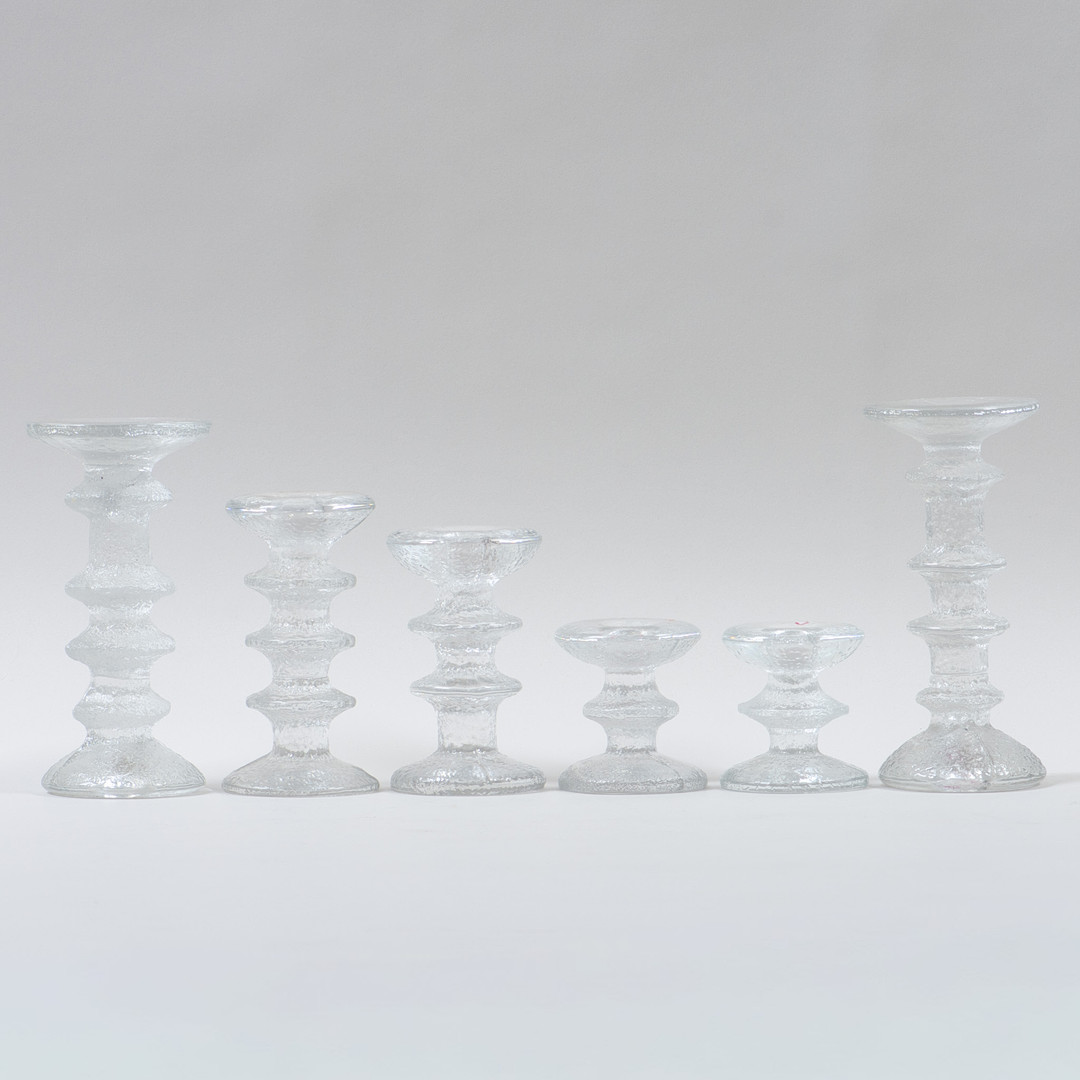 TIMO SARPANEVA. 1926-2006. Lysestager, "Festivo", 6 stk, Iittala, Finland.
