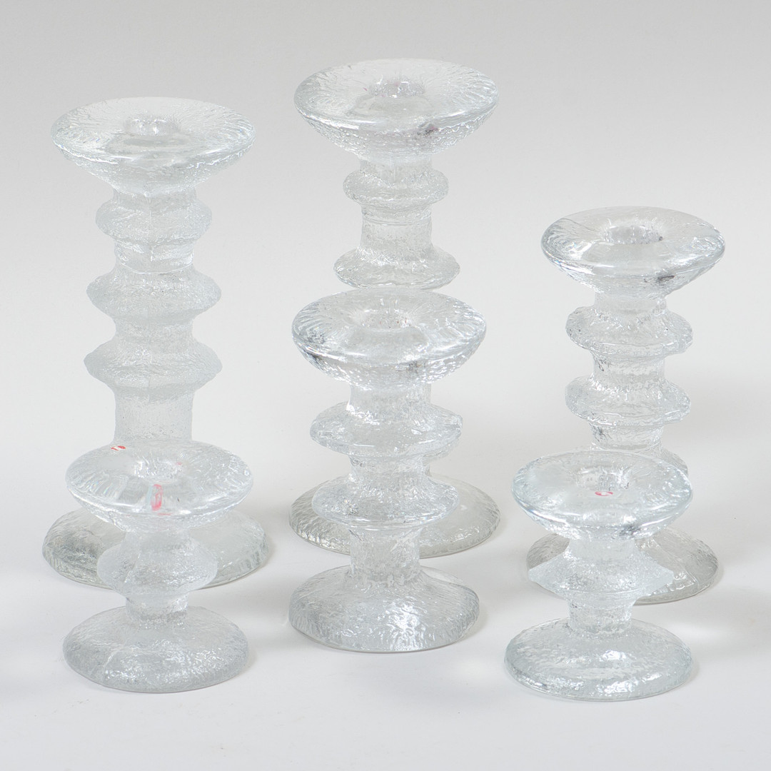TIMO SARPANEVA. 1926-2006. Lysestager, "Festivo", 6 stk, Iittala, Finland.