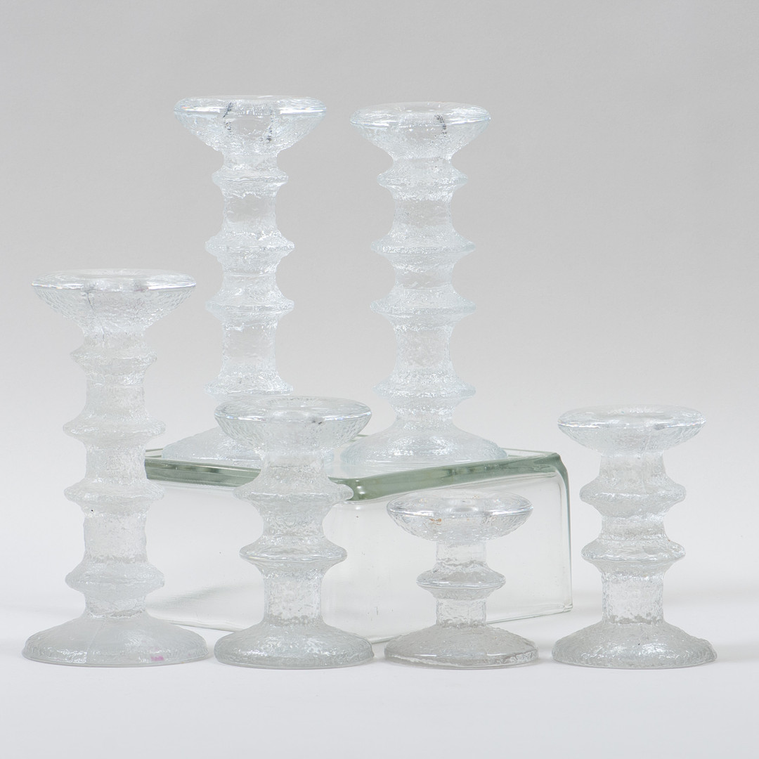 TIMO SARPANEVA. 1926-2006. Lysestager, 'Festivo' Iittala, Finland. Signeret. (6).