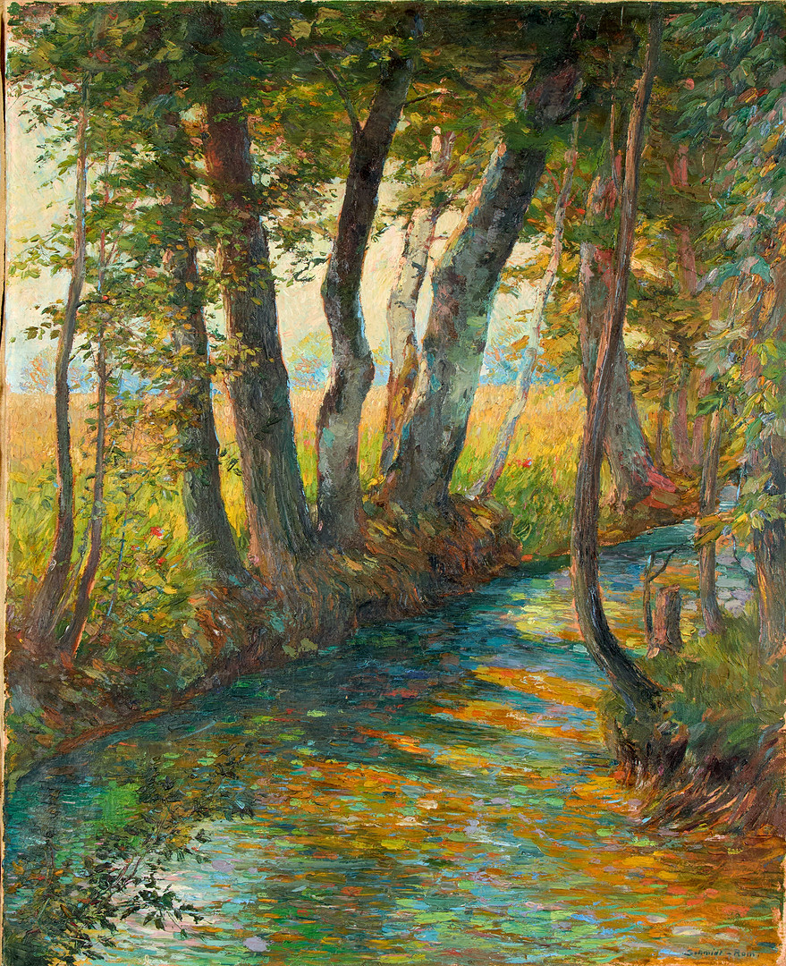 KARL SCHMIDT. Landskap med träd.