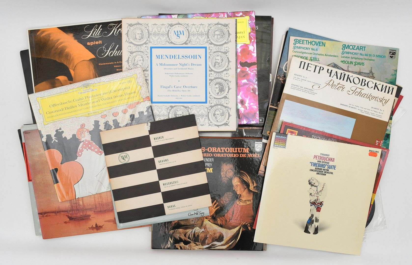 Klassiska skivor, Vinyl, 45 skivor o 2 boxar, 3+2 skivor.