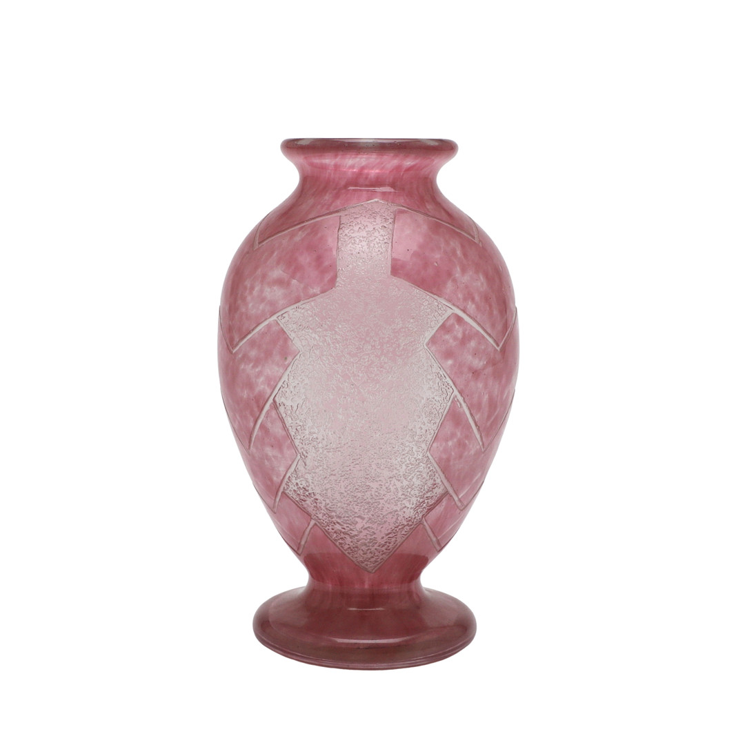 FRENCH ART DECO GLASS VASE - DEGUE.