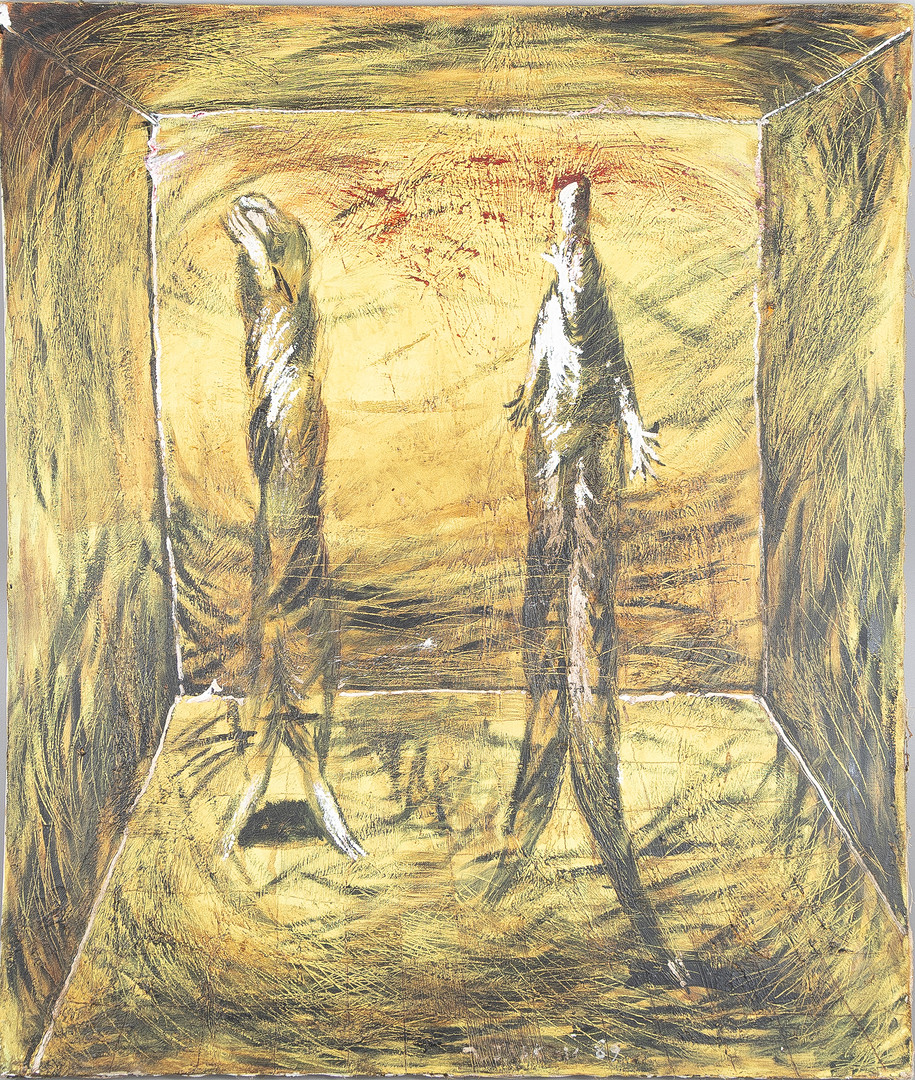 OLEG GOLOSIY (UKRAINA, 1965-1993). "Rum", 1989, olja på duk.