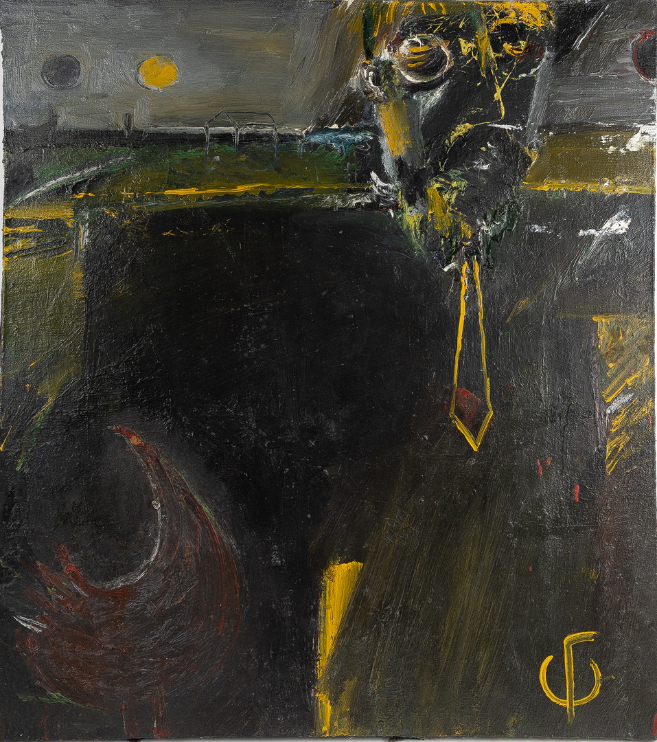 OLEG GOGOSIY (UKRAINA, 1965-1993). Porträtt, 1988, olja på duk.