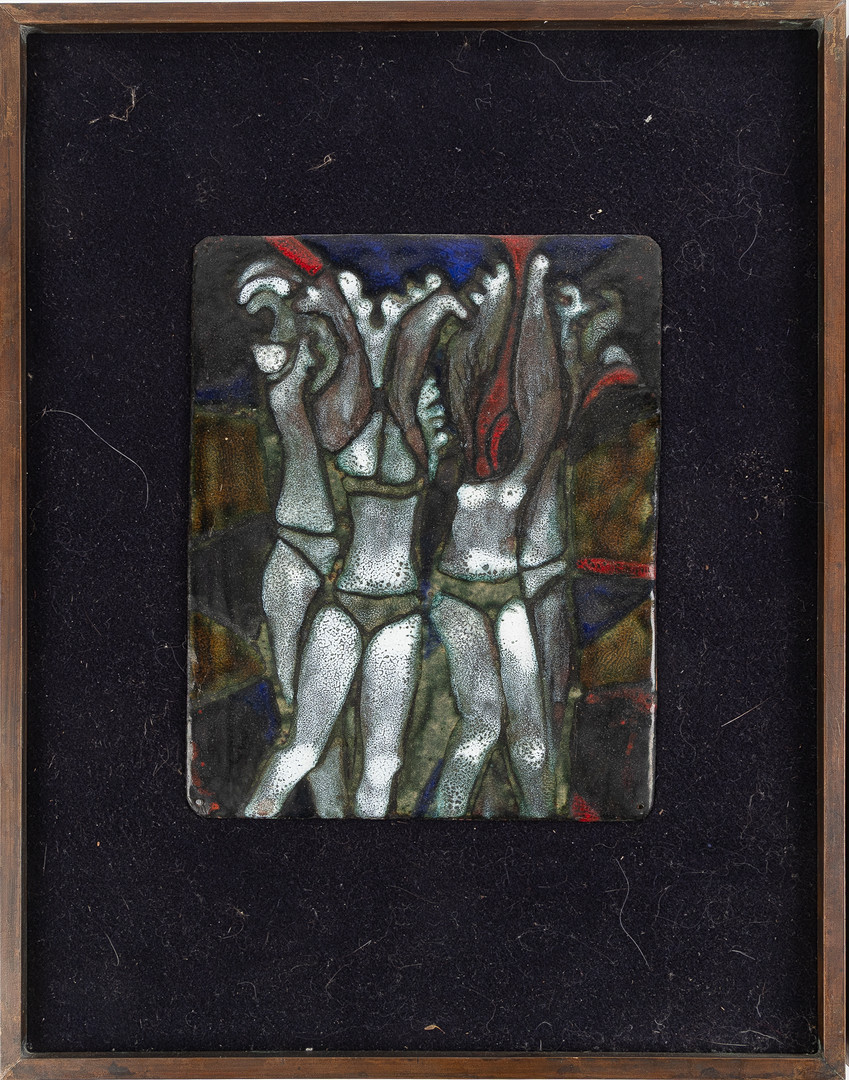ALEXANDER BORODAY (UKRAINA, 1946-2019). "Orkidéer" och "Magnolior", emajl i två delar, 1989.