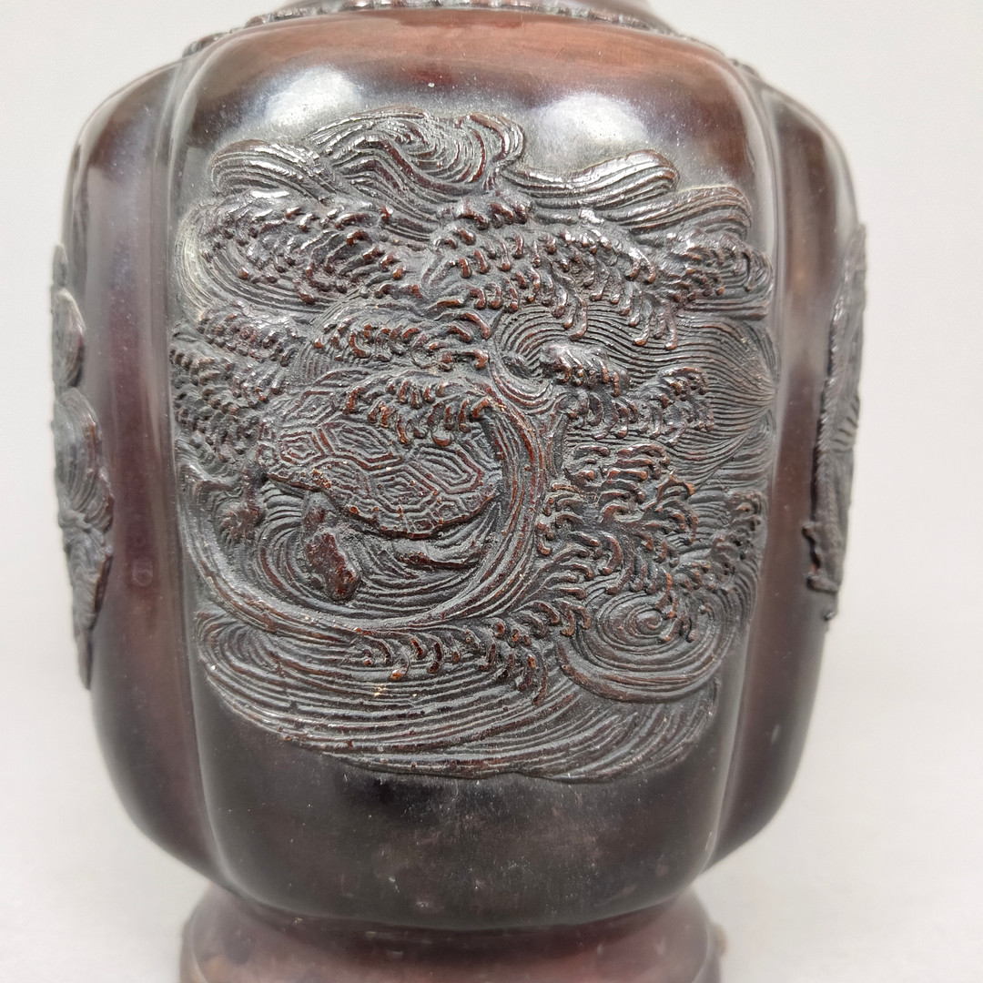 BRONZEVASE - JAPAN, MEIJI-ZEIT.