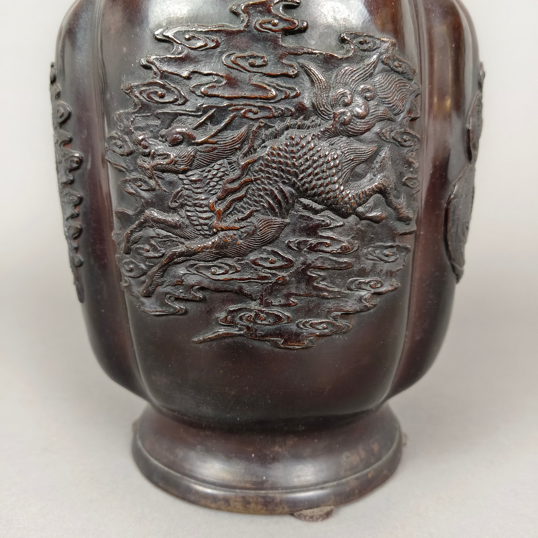 BRONZEVASE - JAPAN, MEIJI-ZEIT.
