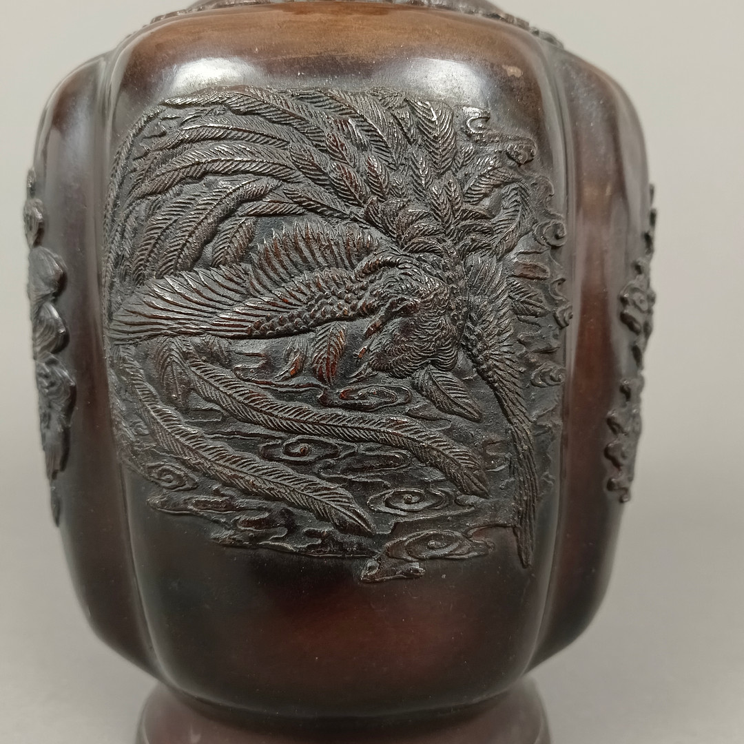 BRONZEVASE - JAPAN, MEIJI-ZEIT.