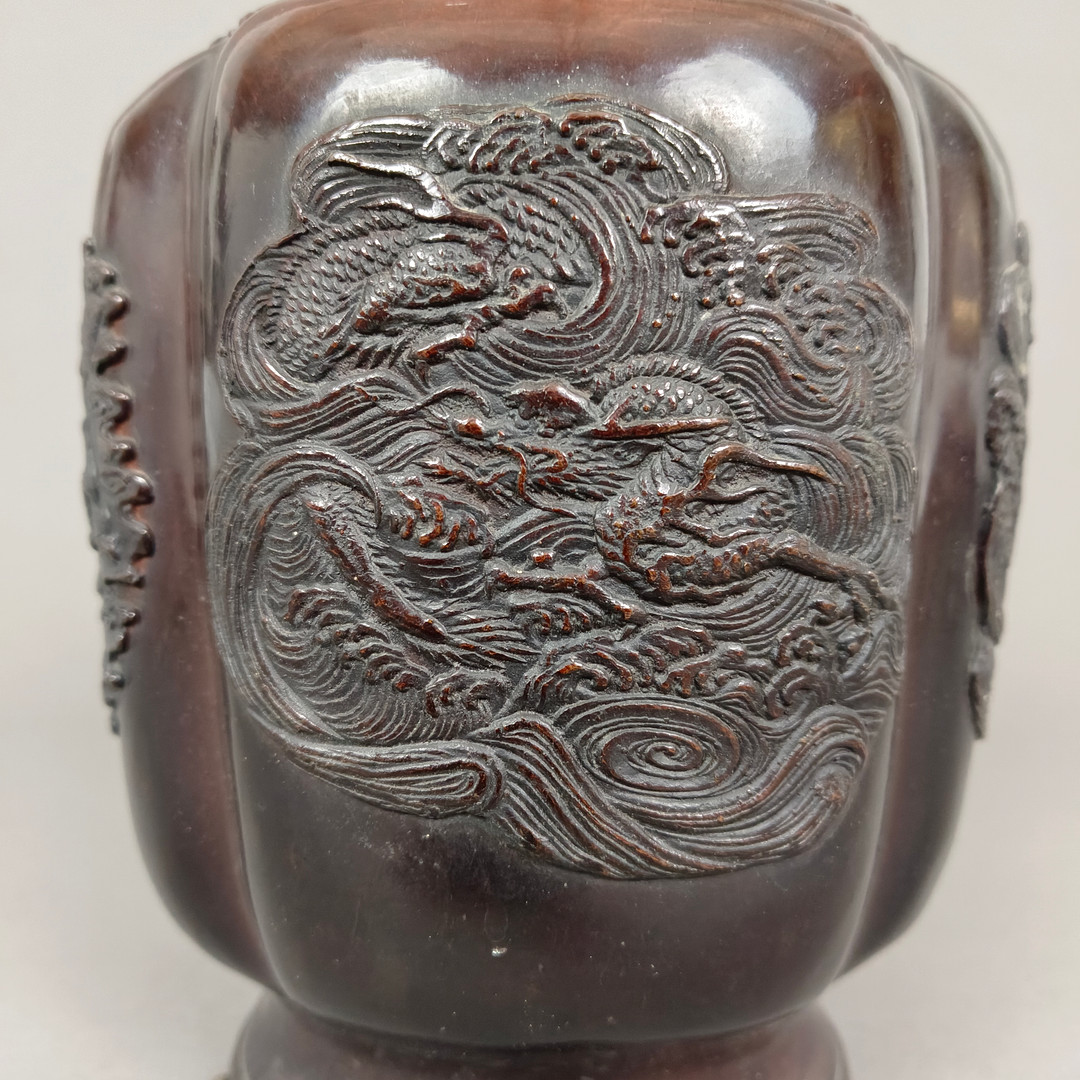 BRONZEVASE - JAPAN, MEIJI-ZEIT.