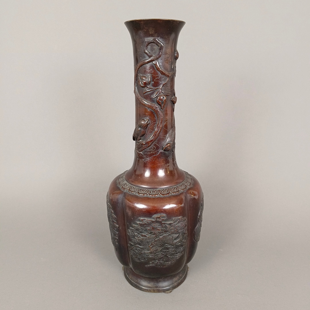 BRONZEVASE - JAPAN, MEIJI-ZEIT.