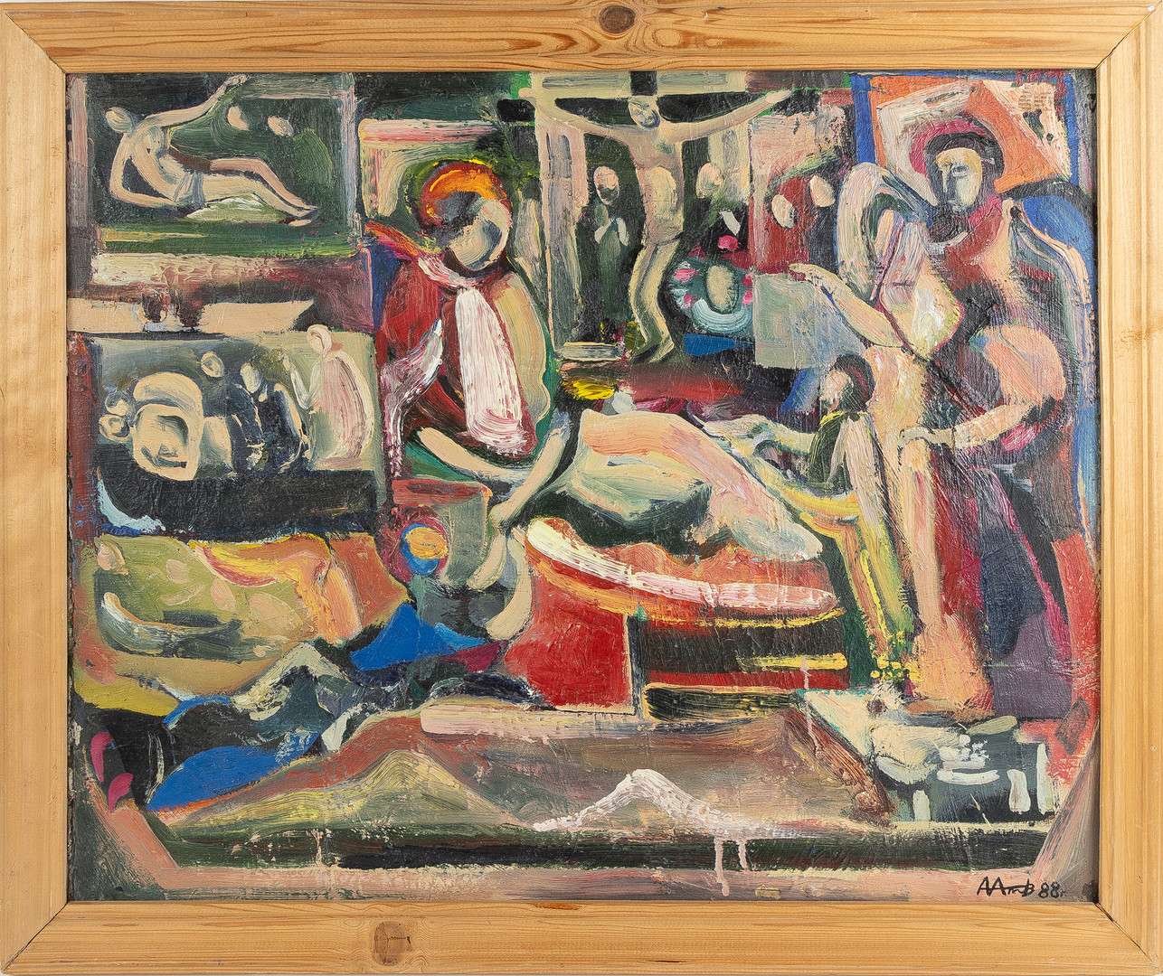 ALEXEI APOLLONOV (UKRAINA, 1962). "Marias uppenbarelse", 1988-1989, olja på duk.