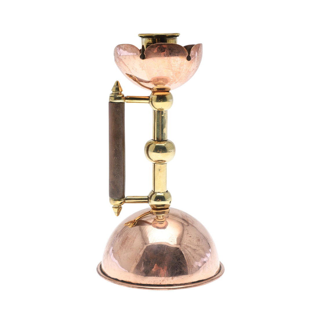 ARTS & CRAFTS CANDLESTICK -ATTRIBUTED TO CHRISTOPHER DRESSER FOR BENHAM & FROUD.