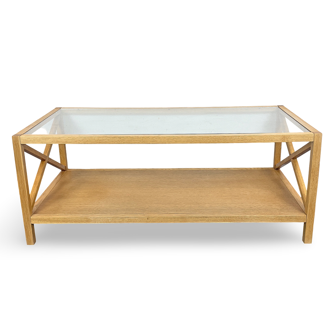 SOFFBORD. Ek med glasskiva, Englesson, 2000-tal.