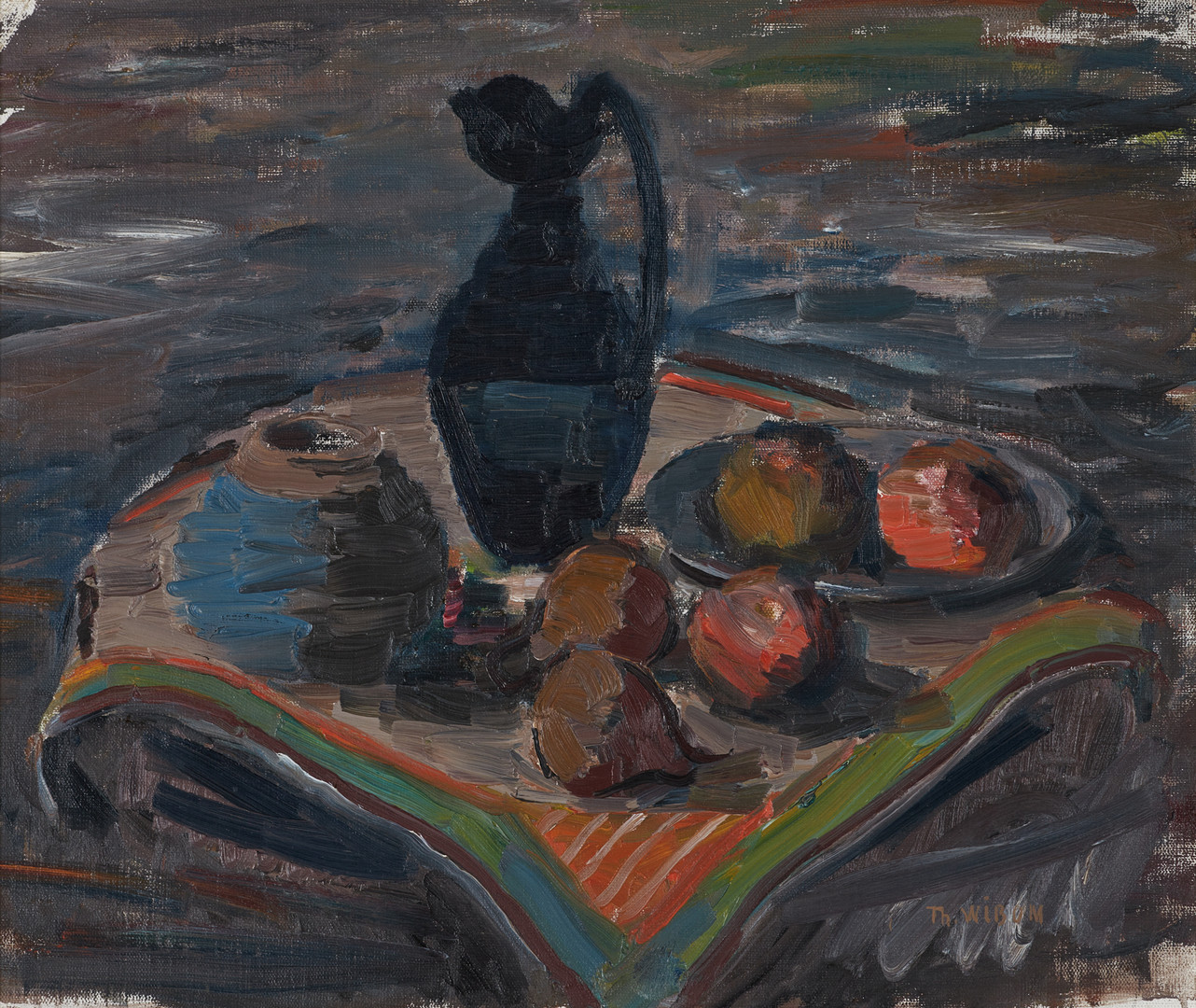 THEODOR WIBOM (1881-1977). Stilleben, signerad och daterad, olja på dukpannå.