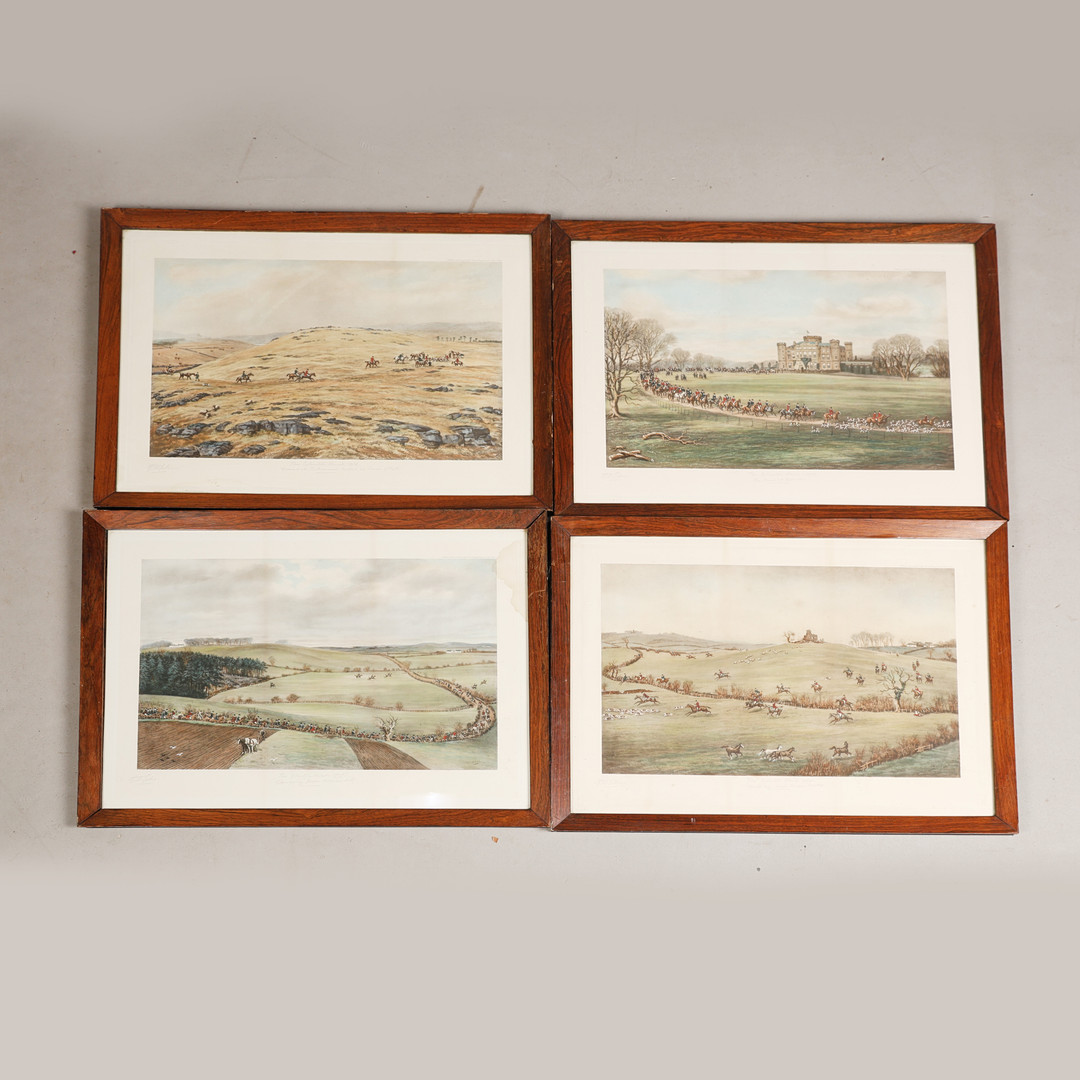 G.D. GILES (1857-1941), THE EGLINTON HUNT 1909, SERIES OF FOUR PRINTS (4).