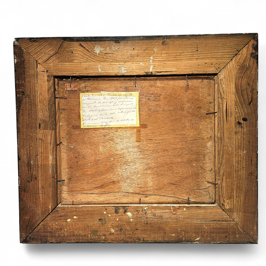 ELISEO PALÀ. "Sant Feliu de Guíxols", óleo sobre tabla.