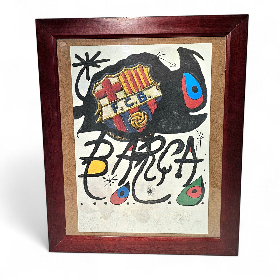 JOAN MIRÓ. SEGÚN. 75 Aniversario del Fútbol Club Barcelona. Litografía offset sobre papel firmada en plancha.