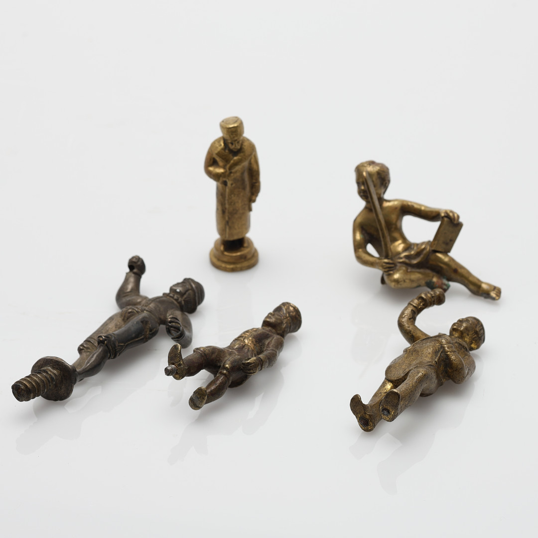 BRONSFIGURINER, 5 st, Nordeuropa, 17/1800-tal.